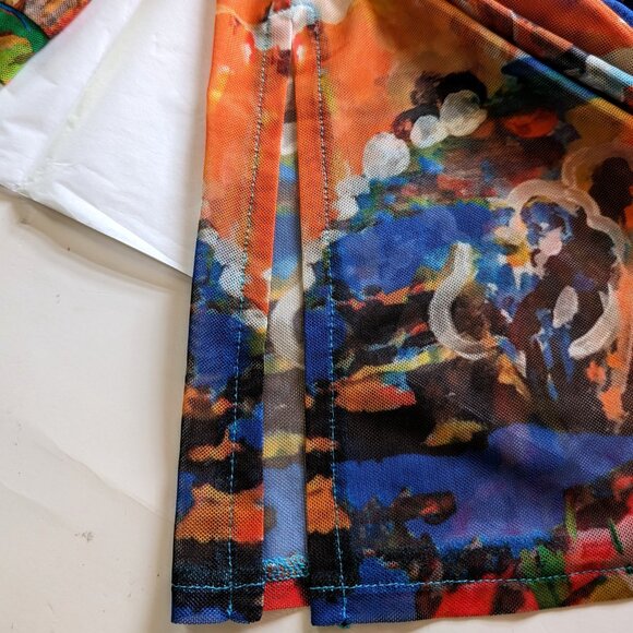 MALOKA Portugal sheer tunic blouse Sz 2 Mother PEARL buttons ART TO WEAR EUROPE - Picture 13 of 14